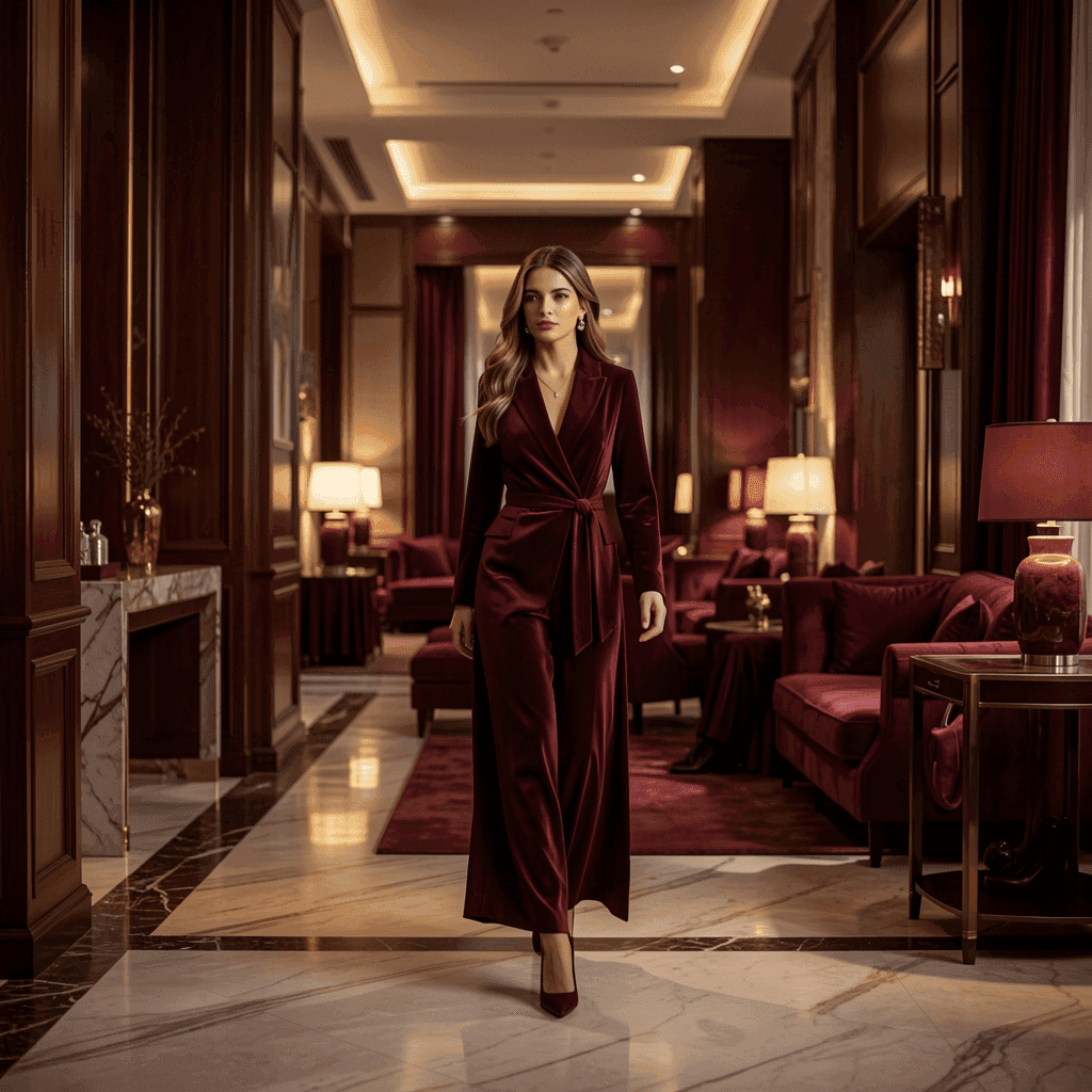 Guest relaxing in a warm editorial interior