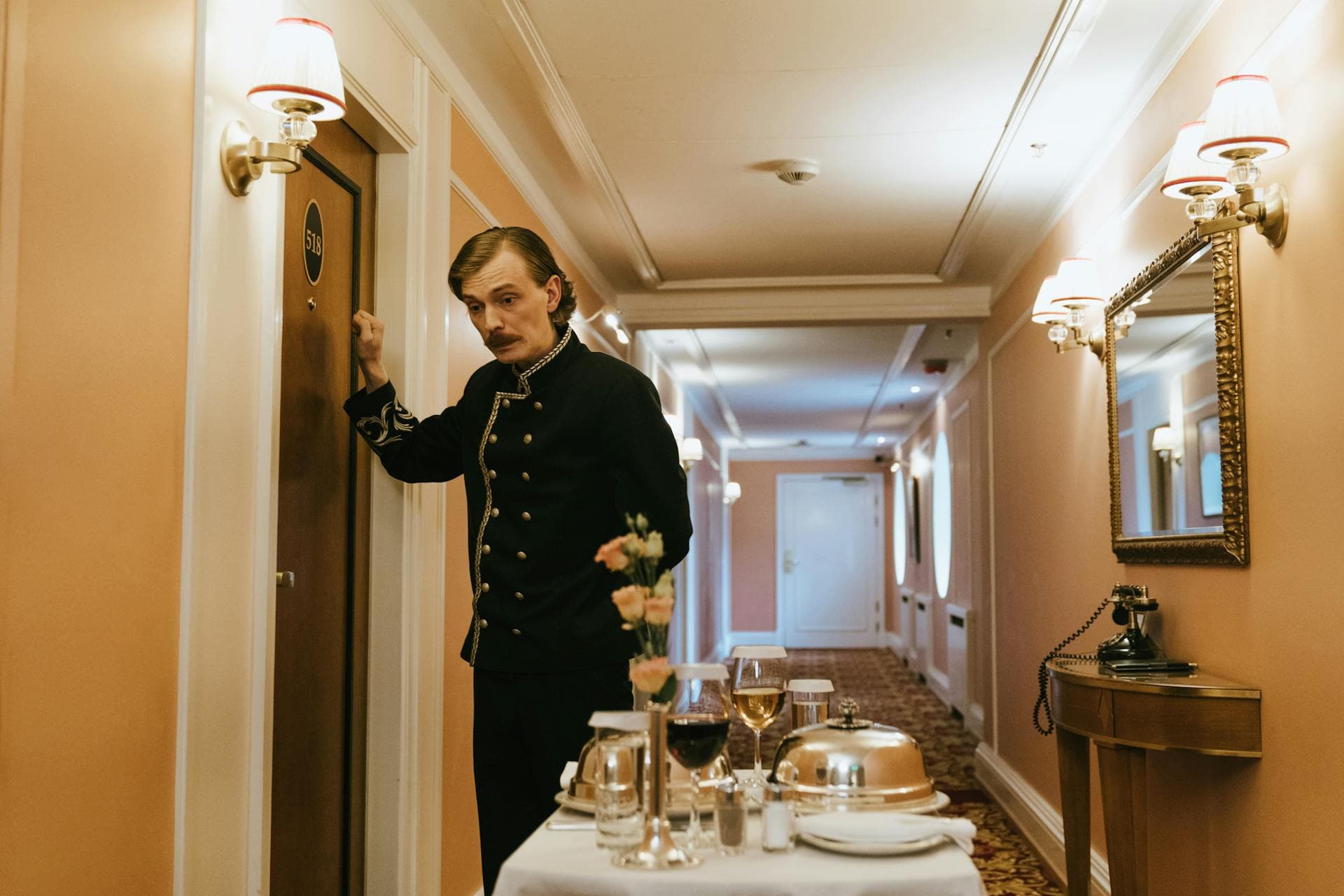 Attendants preparing the lounge
