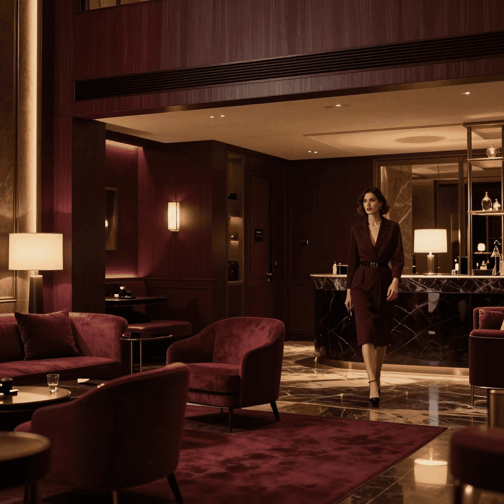 Quiet corner of the hotel in soft daylight